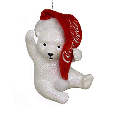 Kurt S. Adler Coca Cola Polar Bear Cub with Hat Ornament Resin CC1173 New