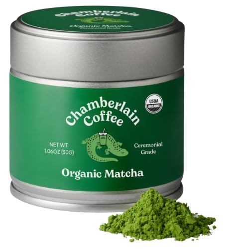 Ceremonial Grade Matcha Green Tea Powder Tin - 30 Servings, Organic from Japan, Sifted for Barista Style Preparation