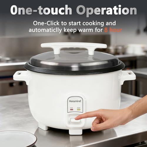 Heromind 10L (Approx. 10 Quart) Commercial Rice Cooker 46-Cup Capacity, Fast & Easy Large Capacity Food Steamer
