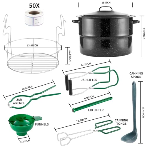 21.5 Quart Canning Pot Set with Rack & Lids - Beginner Canning Kit