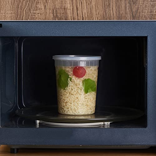 FULING 32oz Plastic Deli Food Containers Set of 240 - Leakproof & Stackable