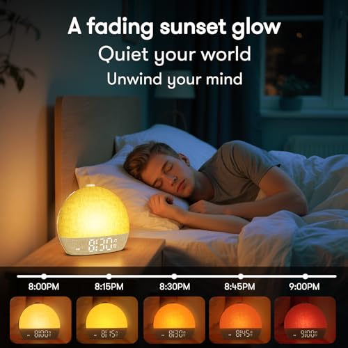 Wake Up Light Sunrise Alarm Clock with White Noise - Yellow Variation