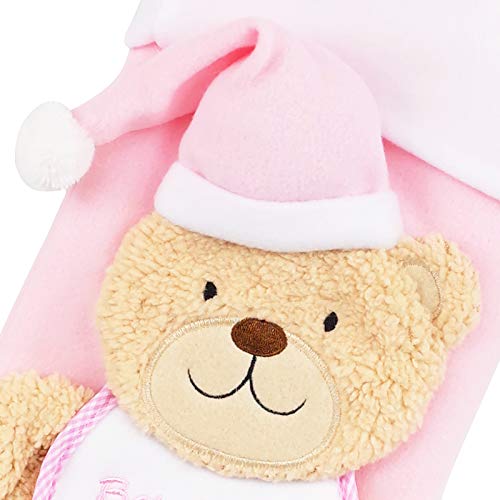 Etistta Baby's 1st Christmas Stocking Pink, 18 Inch Baby Girl & Boy Holiday Decor