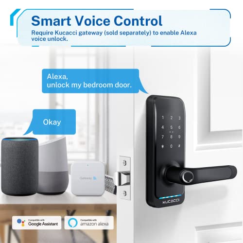 Smart Door Lock with Handle: Kucacci Keyless Entry Digital for Front
