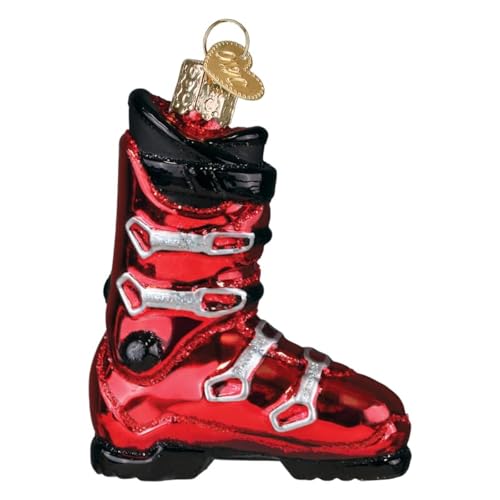 Old World Christmas Ski Boot Glass Ornament for Christmas Tree, Handcrafted Holiday Decor