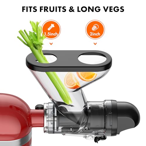 GVODE Masticating Juicer Attachment for KitchenAid Mixer - Dual Feed Chute