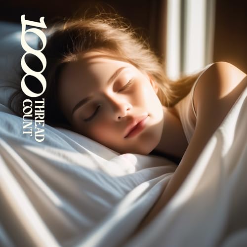 King Size Egyptian Cotton Sheet Set - 1000TC Sateen, Deep Pocket, Pearl White Variation