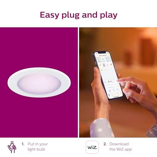 Philips Smart 5-6 Inch Retrofit Recessed LED Downlight 4-Pack Wi-Fi Color Changing