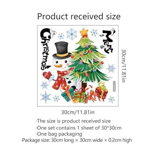 2 PCS Christmas Toilet Stickers Decals, Funny Snowman Xmas Tree Toilet Lid Tank Decals for Bathroom Decoration