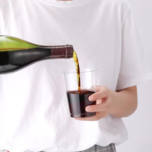 Disposable Clear Plastic Cups 10 oz - Pack of 200 - Elegant & Durable