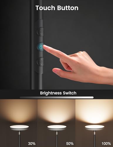 WOWLUMEN UFO Torchiere Floor Lamp RGB Black - 42W 3700LM Ambient & Main Lighting