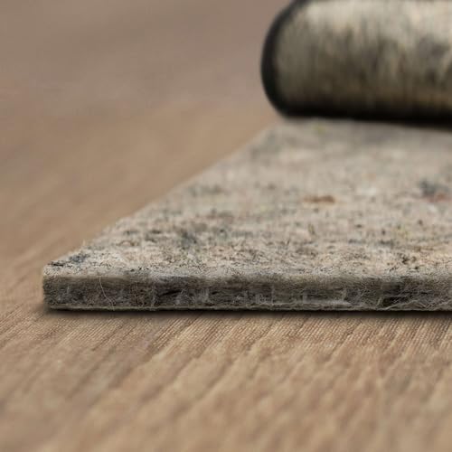 6' x 9' Dual Surface Non-Slip Rug Pad - 1/4 Inch Thick Felt & Rubber Gripper - Safeguard Hardwood & Carpet Floors - Made in USA
