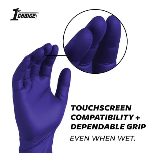 1st Choice Medium Indigo Nitrile Exam Gloves 3 Mil Disposable Medical & Salon Use