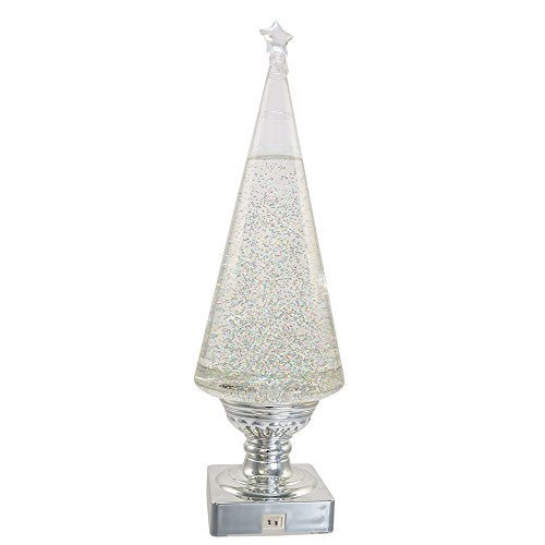 Kurt Adler 14-Inch Battery-Operated Lava Light Tree - Clear & Silver