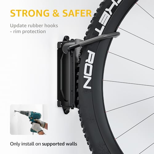 monTEK 2 Pack Swivel Bike Wall Mount Vertical Bike Rack Garage Storage Gray