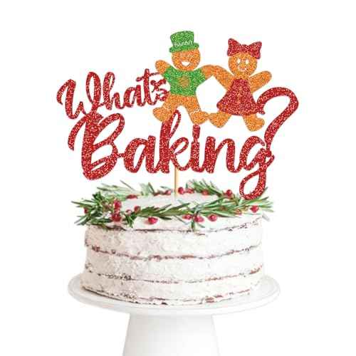 Gingerbread Christmas He or She Cake Topper Christmas Gender Reveal Decorations Gingerbread Gender Reveal Decorations Gingerbread Cake Toppers
