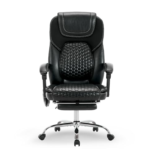 Big & Tall Massage Office Chair - Black, 300 lbs Capacity, Heat & Vibration
