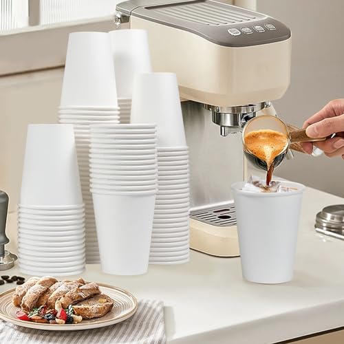 Clawsoff 12 oz White Disposable Coffee Cups 1000 Pack - Leak-Proof, Food Grade, Multi-Purpose