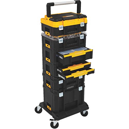 DEWALT Heavy Duty TSTAK Tool Storage Cart with 4 Wheels for Jobsite Use