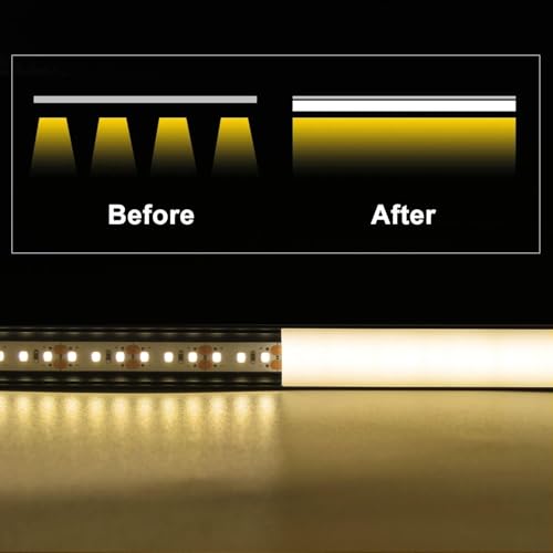 20 Pack 3.3ft LED V Shape Aluminum Channel System with Milky Diffuser Cover - Black & Milky Variation