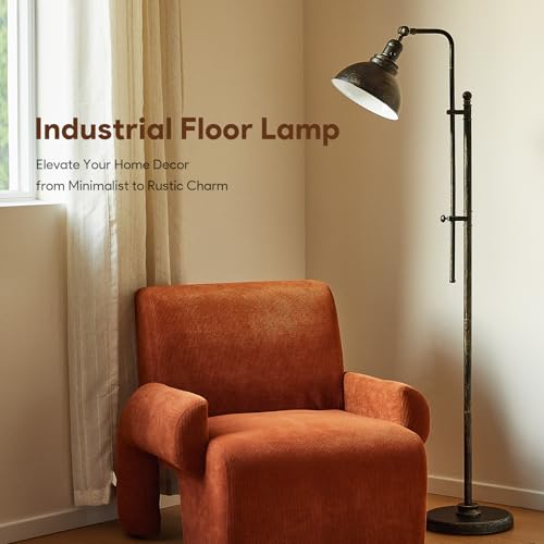 Industrial Floor Lamp 65 Inch Aged Bronze Adjustable Standing Lamp for Living Room