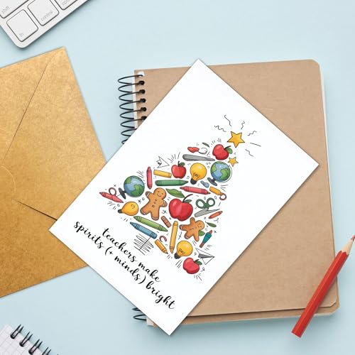 Podagree Teacher Christmas Card XS4 Spirits Bright - Classroom Thanks Gift