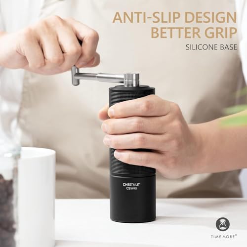 TIMEMORE C3S Pro Manual Coffee Grinder Black - Portable, Adjustable Stainless Steel Burrs