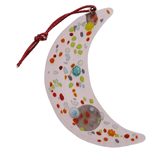 Murano Glass Moon Christmas Ornament - Handmade Italian Purple Decor