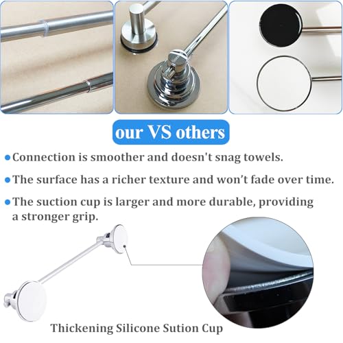 Sneckup Extendable Stainless Steel Towel Bar - 17-29 Inches, Chrome Plating