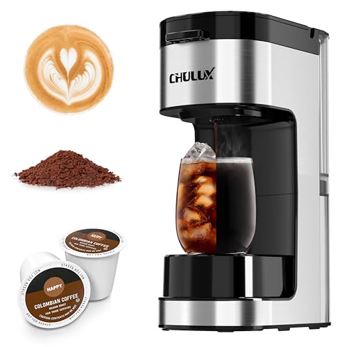 CHULUX SoloBrew Single Serve Coffee Maker Black – K Cup & Ground Pod Compatible
