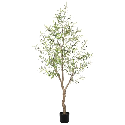 6ft Artificial Olive Tree with Lifelike Fruits for Indoor Decor