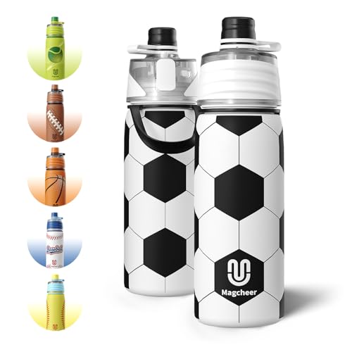 Soccer Water Bottle - 20oz Insulated Misting Bottles Stainless Steel
