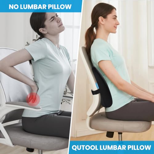 QUTOOL Lumbar Support Pillow for Office & Car Seat Pressure Relief