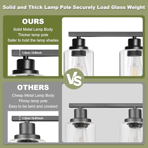 Unicozin Modern Bathroom Light Fixtures, 5 Vanity Lights Over Mirror,