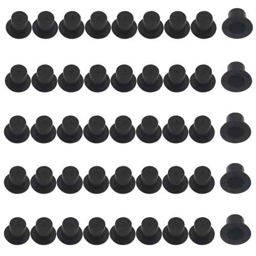 50 Pcs Mini Black Top Hat Plastic Miniature Top Hats Mini Snowman Hats for Crafts DIY