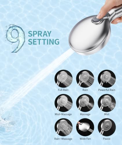 Filtered Shower Head with Handheld Sprayer and 4 Replaceable Filters - Bright Silver 2.5 GPM