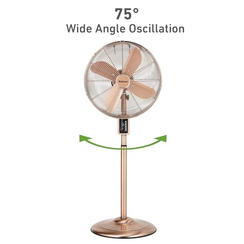 Holmes 16" Copper Digital Metal Stand Fan 3-Speed Oscillation Remote