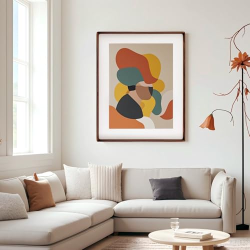 Husteria Walnut 22x28 Solid Wood Picture Frame with Mat for 18x24 Photos