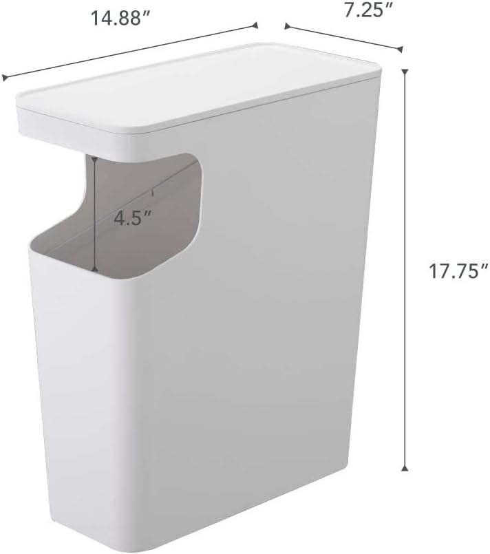 YAMAZAKI home Tower Side table and Trash can Black