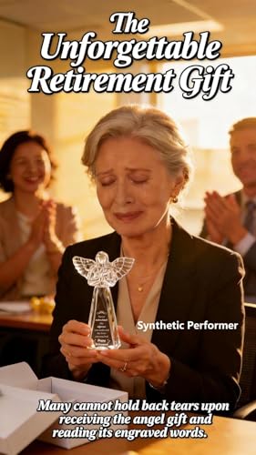 Retirement Gift for Woman Engraved Crystal Angel - Inspirational Keepsake, Present for Female Retirees