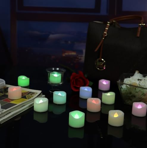 Battery Operated Flameless Multicolor LED Tea Lights Votive Candles