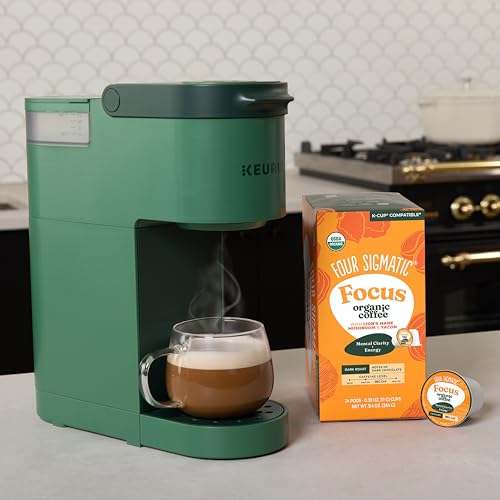 Focus Original Mushroom Coffee K-Cups - 48 Count Organic Dark Roast with Lion’s Mane & Yacon - Focus & Immune Support - Vegan & Keto Pods