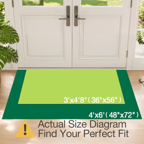 LUMI Ultra Thin Indoor Door Mat 48x72 Inches Beige - Non-Slip, Pet Friendly