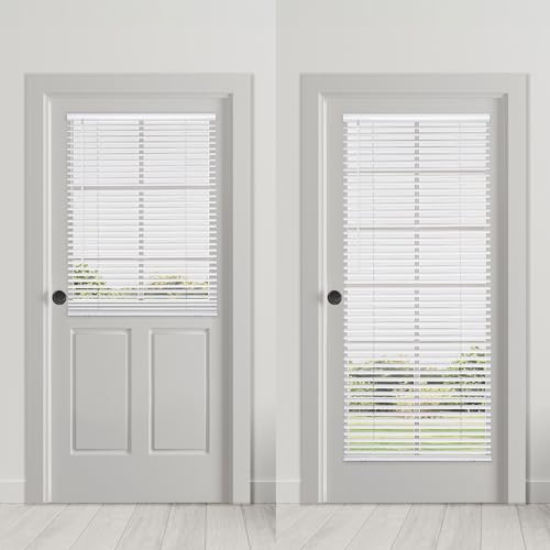 Magnetic Mini Blinds for Metal Doors - 1 Inch Cordless Room Darkening, 25x42 Inches, White (Variation of THIS listing)