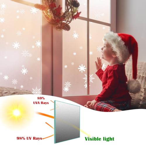 Niviy Christmas Snowflakes Window Privacy Film 35.4" x 118" - Static Cling