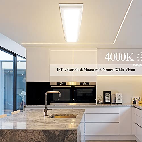 4FT Dimmable LED Wraparound Light - 3 Color Temp, 50W Flush Mount Ceiling Fixture - 1 Pack