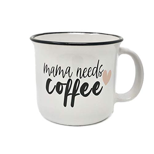 White Mom Fuel Coffee Mug Set - Mom Needs Coffee, 14oz Mama Mug, Perfect Gift for Mom