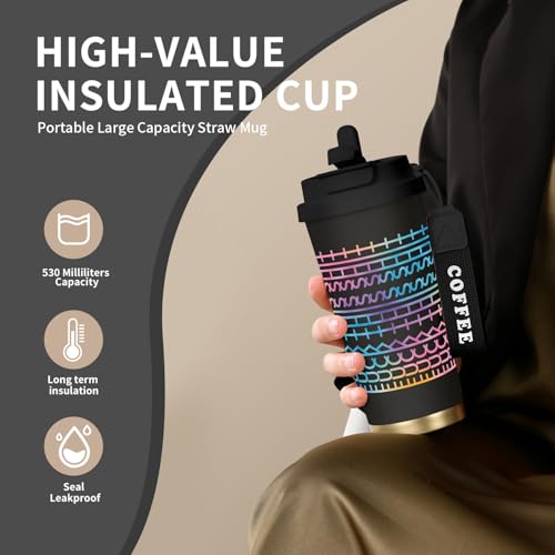 WKTML Black Insulated Coffee Mug with Hidden Message - 18 oz