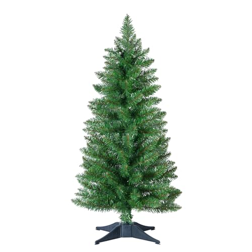 FLAGLY 3ft Artificial Christmas Tree - Green Mini Tabletop Pine with 4-Leg Base