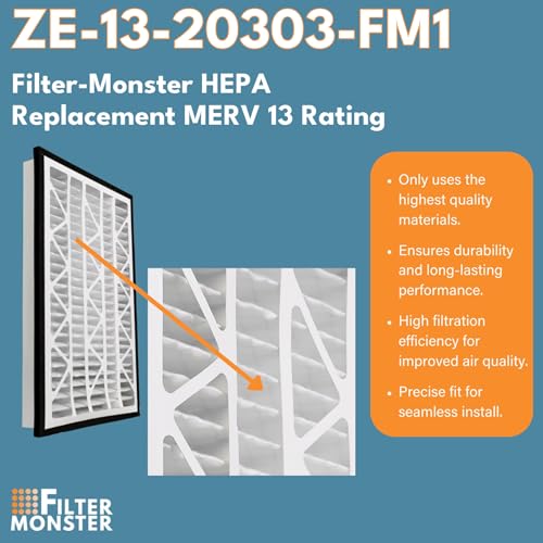 20x30x3 MERV 13 Replacement Air Filter Bundle for Zephyr VGF Series - 2 Pack